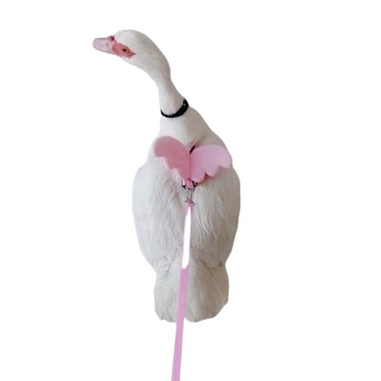 Wing Design Duck Harness Flexible Buckle Solid Color Long Rope Duck Harness for Animal