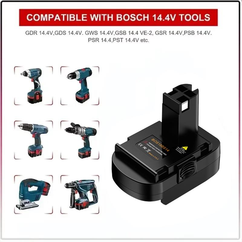 HAKSINKY Power Tool Battery Adapter BOS18BS14 for Bosch 18V Li-ion Battery Convert To Work for Bosch 14.4V Cordless Power Tools