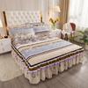 3pcs Bed Skirt Set Solid Color Quilted Thickened Lace Decoration Includes 1 Bed Skirt + 2 Pillowcases Suitable for Home And Hotel