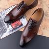 Fashion Deluxe Handmade Men dress shoes genuine leather men's classic Oxfords printing wedding shoes lace up formal leather shoes