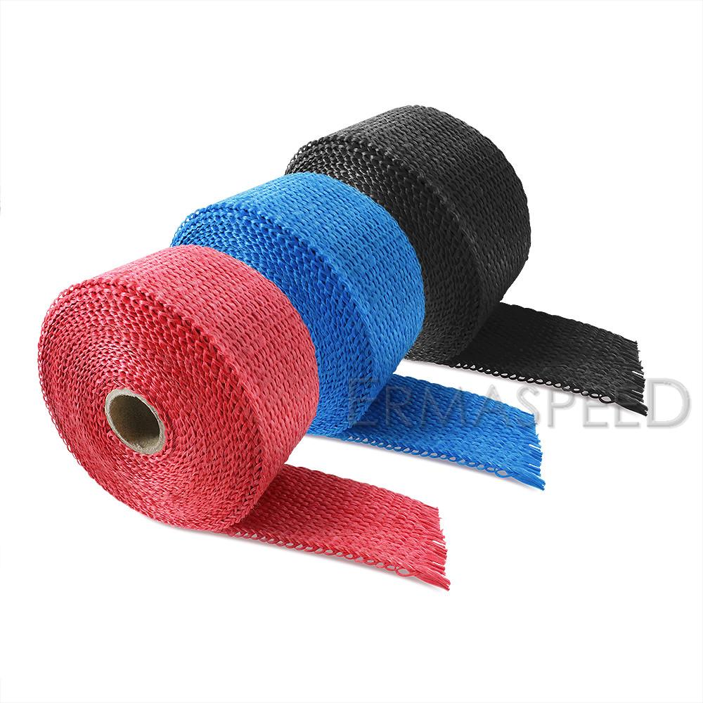 Universal Exhaust Wrap Fiberglass 50mm Motorcycle Accessories Black Pit Bike Heat Wraps Muffler Thermal Tape for