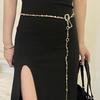 Exaggerated Irregular Beaded Chain With Alloy Key Lock Necklace For Women Jewelry Fashion Show Model Waist Accessory