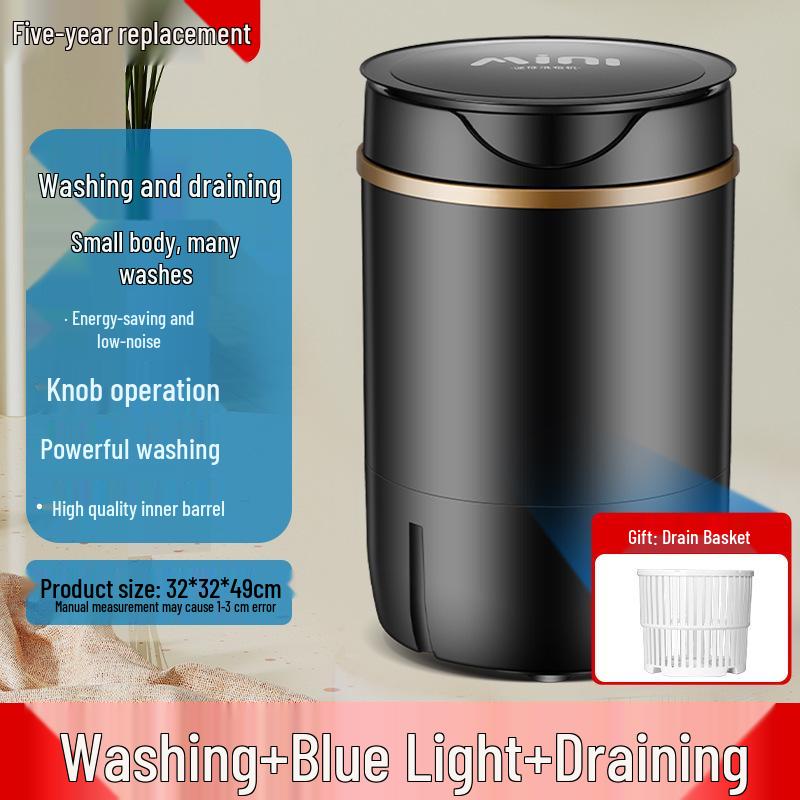 Mini Mașină de Spălat Compactă Semi-Automată pentru Haine de Bebeluș, Șosete, Lenjerie Intimă - Ideală pentru Acasă, Chirie sau Utilizare în Cămin