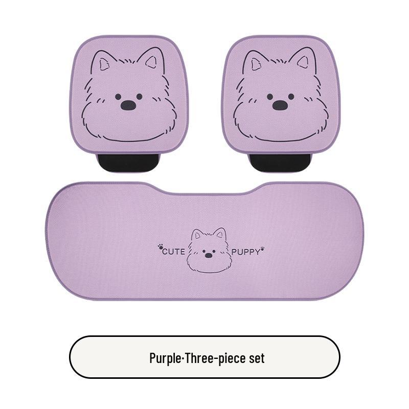 West Highlands Cute Cartoon Cotton Linen Car Seat Cushion for Women - Fits Toyota BZ3, RAV4, Corolla, and Ruifang