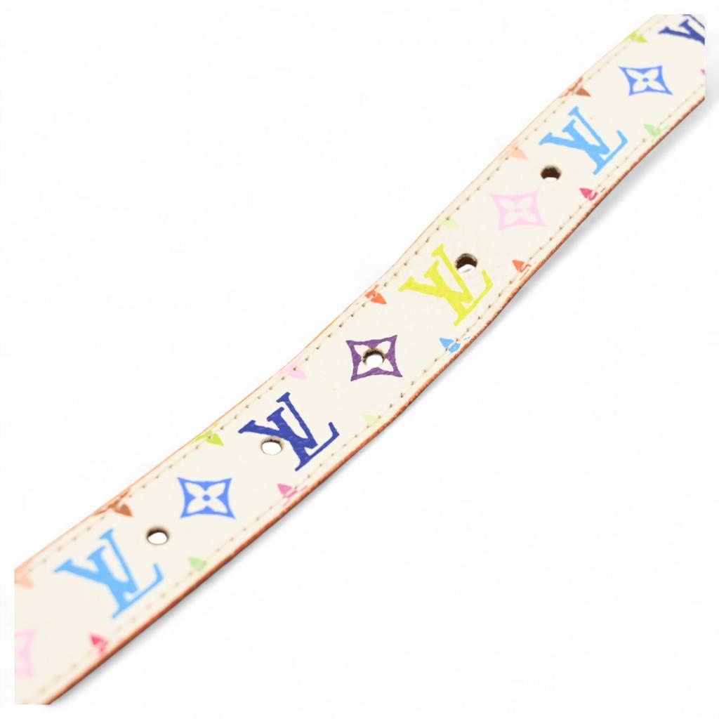 Auth LOUIS VUITTON Monogram Multicolor Ceinture Carre Belt Lv4417kk Used