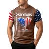Men's Loose Fit Short Sleeve T Shirt Independence Day Flag Print Casual Summer Daily Wear Crew Neck Top