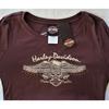 HARLEY DAVIDSON Hemd Braun Bestickter Adler Nieten STRETCH