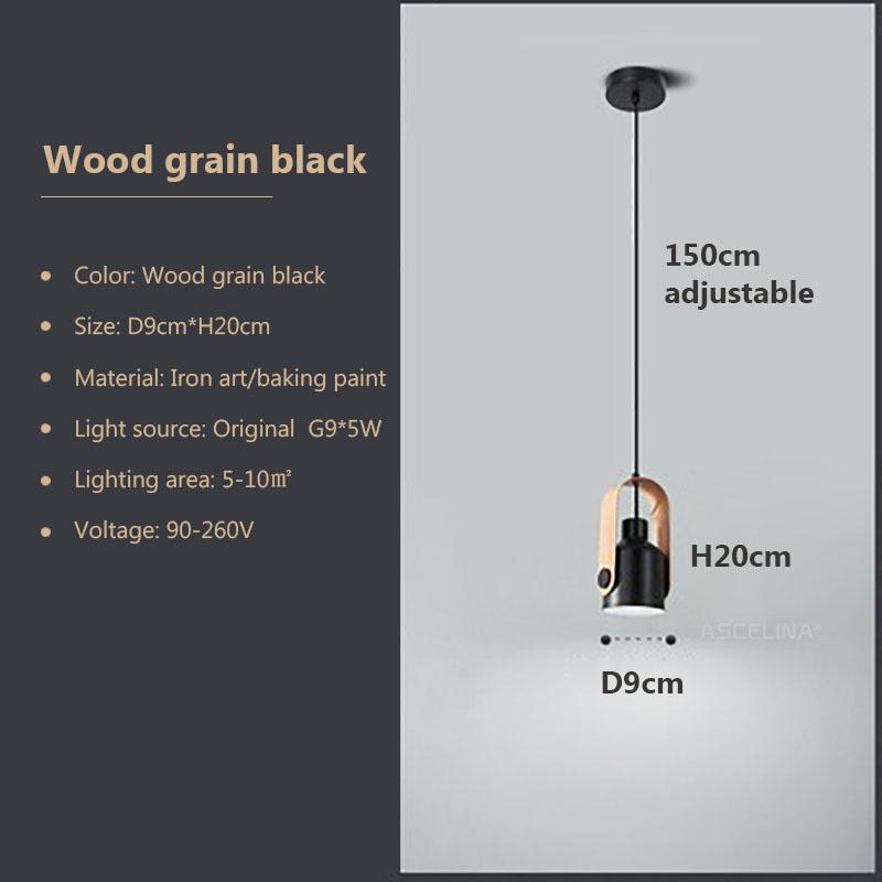 Nordic LED Pendant Light Wood Hanging Lamp Black White For Bedroom Dinnming Room Background Home Indoor Lighting Fixtures