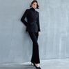 Black Fashion Women's Business Suit - Slimming Micro Flare Pants
