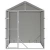 Outdoor Dog Kennel with Roof Silver 2 x 2 x 2.5 m Galvanized Steel