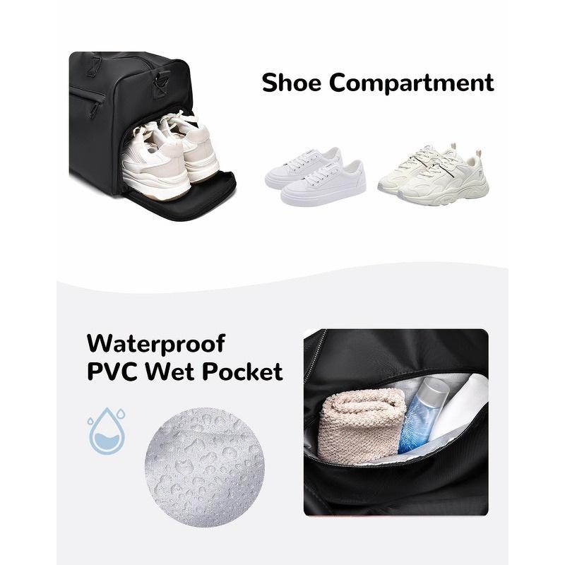 Men's Casual Large Capacity Gym Bag with Dry/Wet Separation, Shoe Compartment, and Adjustable Shoulder Strap