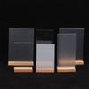 Table Top Wooden Acrylic Sign Holder Display Stand Double Sided, Bottom Load, Portrait Style Menu Paper Ad Photo Picture Frame