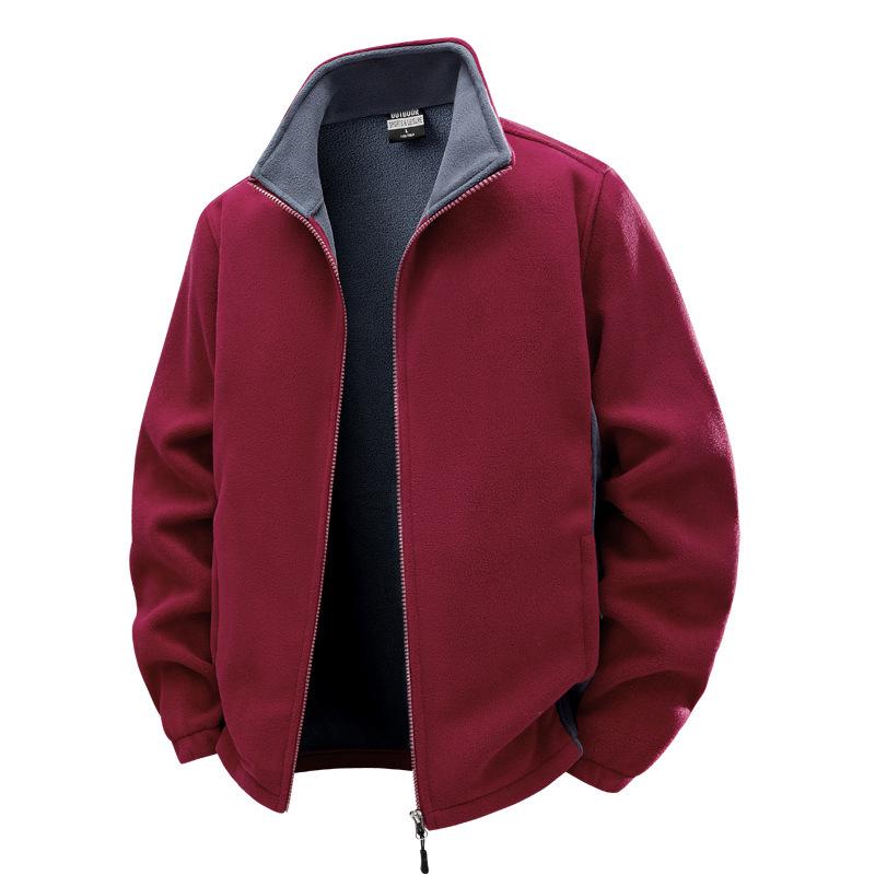 

Men s Warm Fleece High Collar Hoodie Jacket - Thick, Sporty, Outdoor, Plus Size 7XL