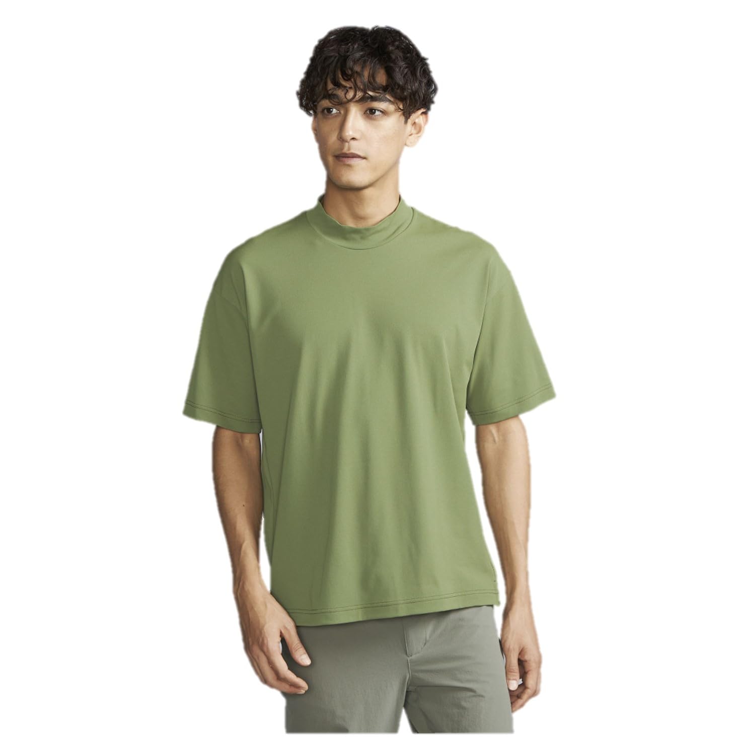 

Mizuno Mock Neck B2MAB136 Anti-Sweat T-Shirt, Sweat-Wicking, Quick-Drying, Khaki,
