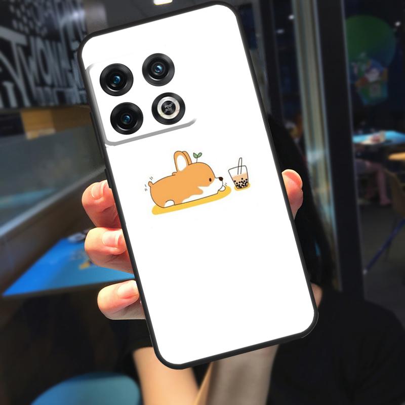 Corgi and Bubble Tea Funda For OnePlus 10T 8T 9RT 12 13 13R 11 9 10 Pro OnePlus Nord 4 CE 2 3 Lite N20 N30 Case