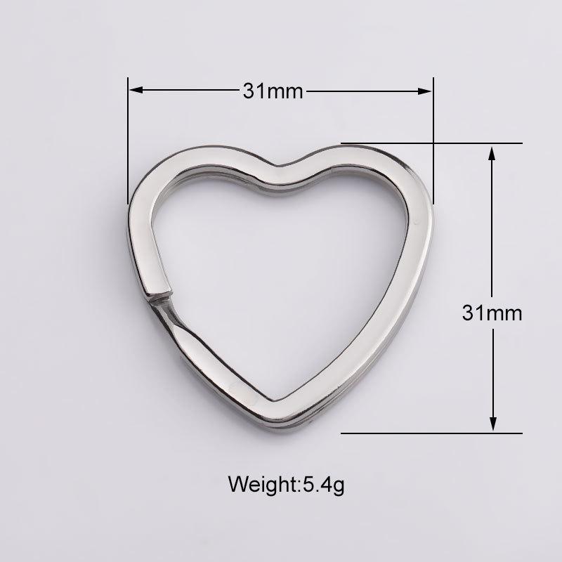 Stainless Steel Peach Heart Keychain Pendant for Couples