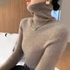 Autumn Winter High Collar Sweater Women Slim Fit Knitted Long Sleeved Pure Color Woolen Turtlene Top