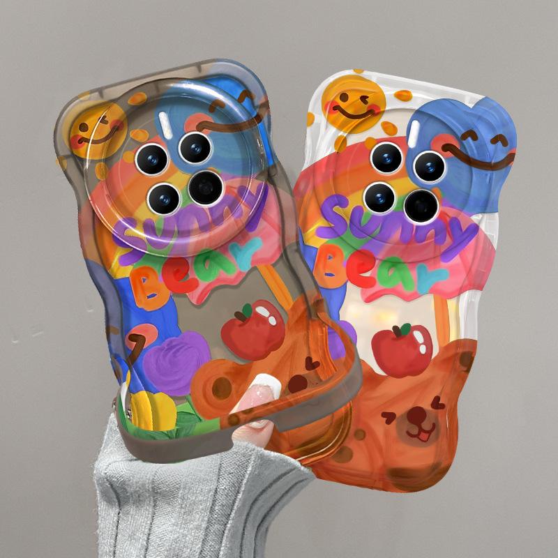 Anwendbar auf iPhone 14 Apple Handyhülle 15 Graffiti Bär 13 Cartoon 16 Doppelständer 12 High-End Silikon 11