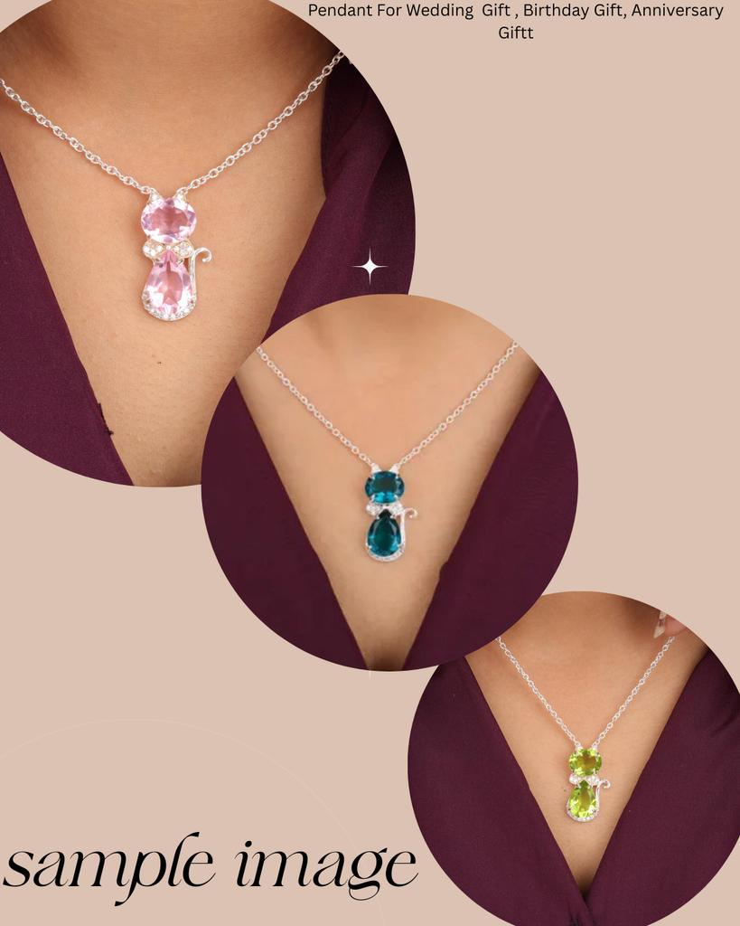 Iolite Gemstone 925 Sterling Silver Jewelry Zircon Pendant 1.16" Gift For Women CZP-1-12