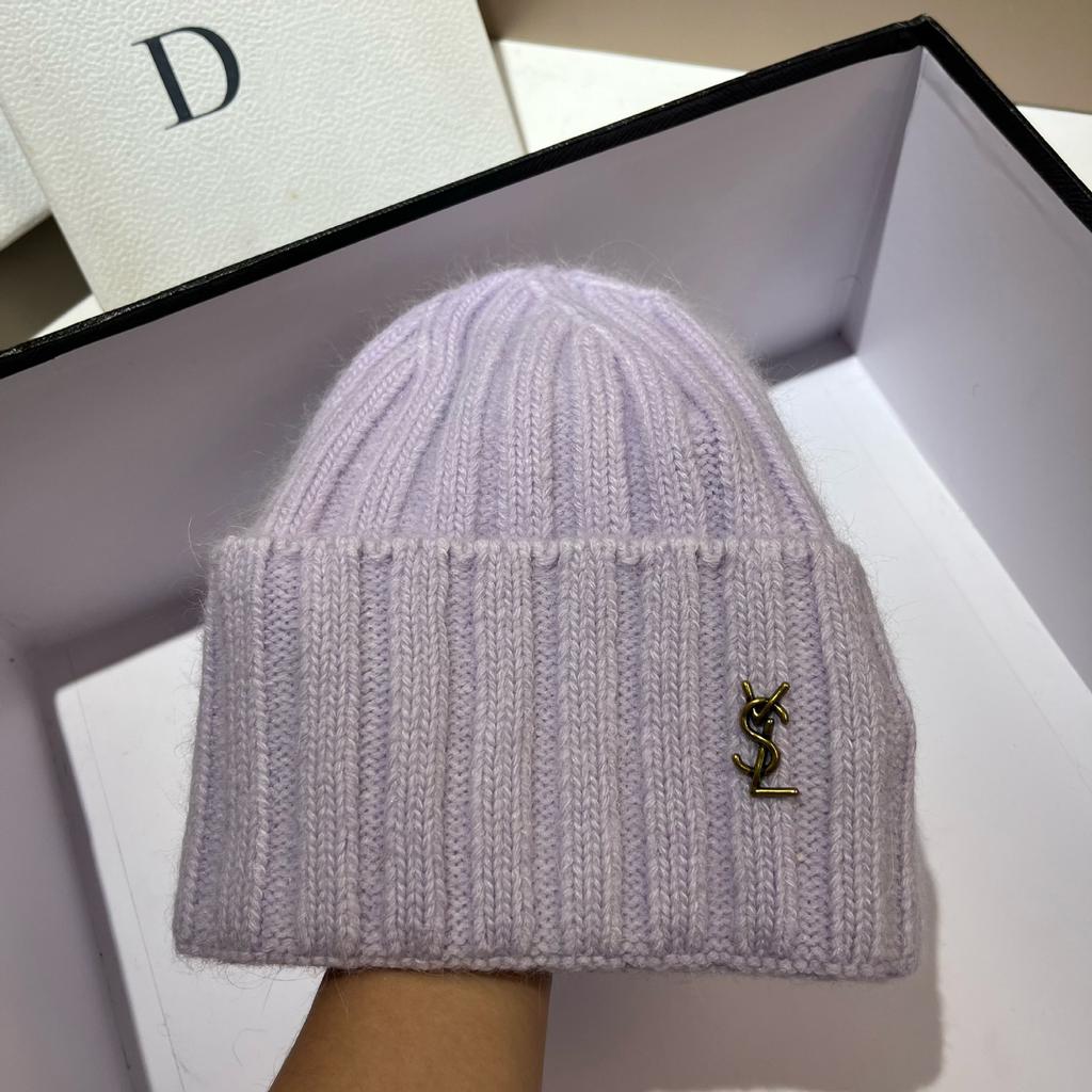 [Rabbit Fur] Vsl French Paris Wool Hat Warm Plush Knitted Hat Women'S Soft Waxy Sweet Ear Protection Hat