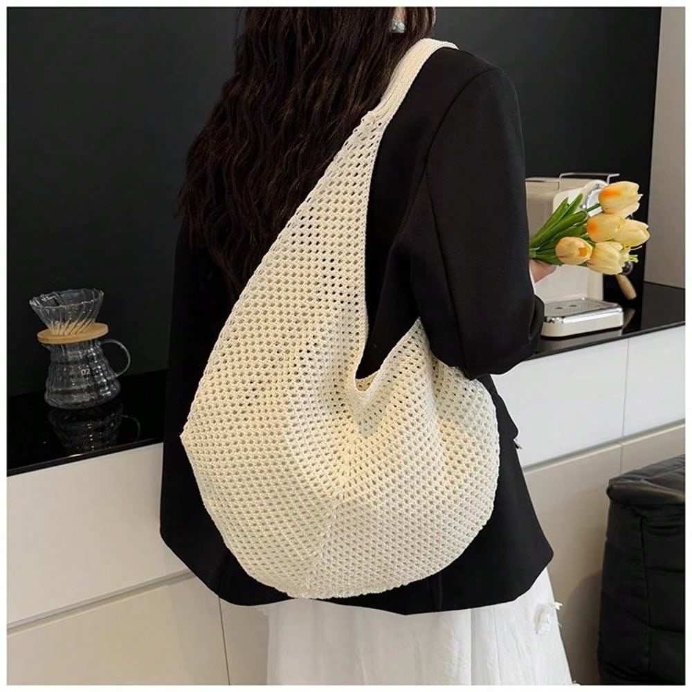 Women's Hollow Woven Tote Bag, Women's Shopping Bag, Spring and Summer Lightweight, Lightweight and Large Capacity