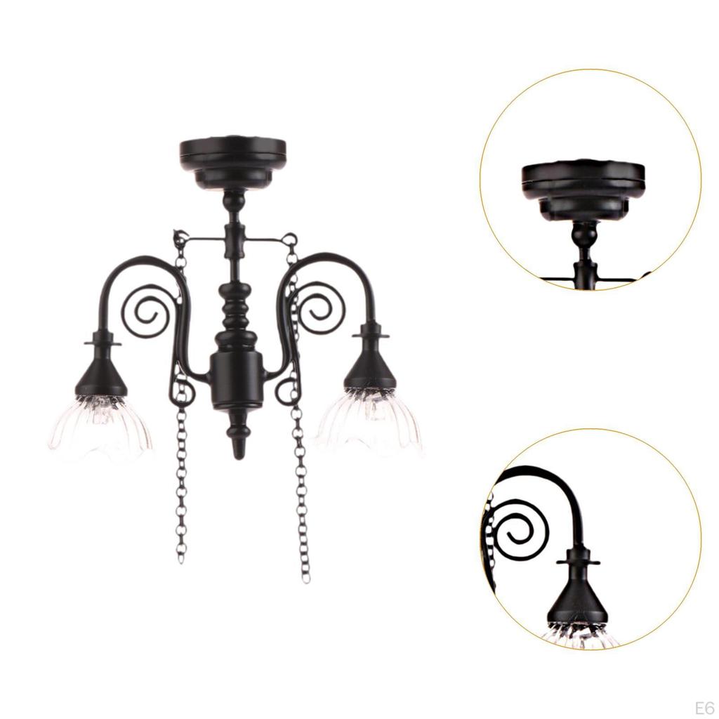 Dollhouse Chandelier Hanging Lamp Easy Installation DIY Supplies Handmade Miniature for