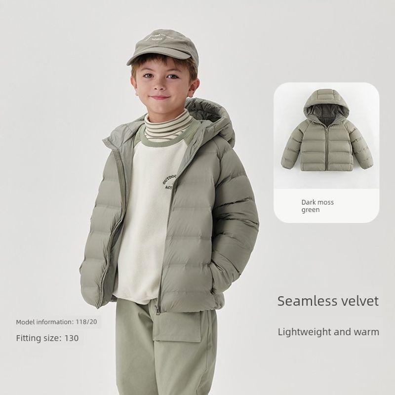 Mark Jenny Безшовная Девочка Гора Супер Легкая Пуховая Куртка Dark Moss Green 100