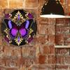 Retro Round Butterfly Metal Wall Art 8 Inch Outdoor Garden Decor