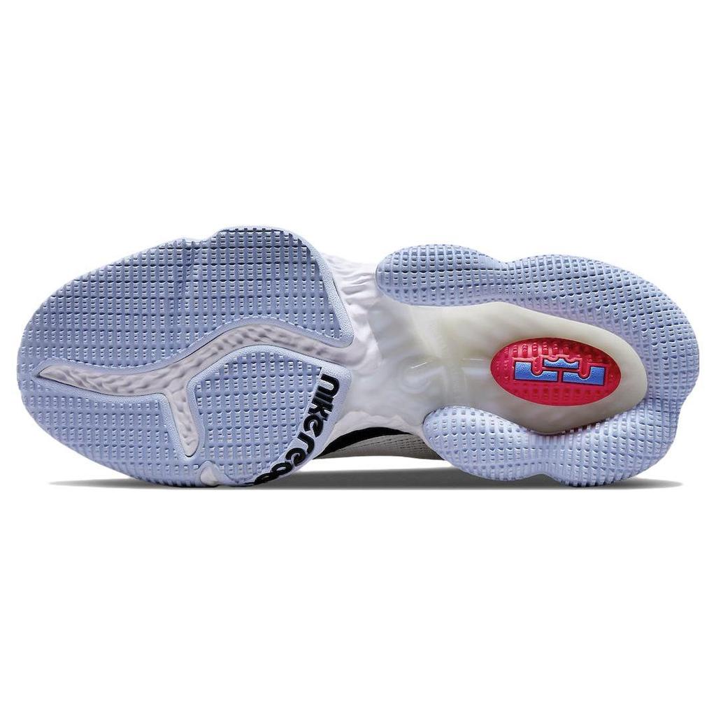 Nike LeBron 19 Low Black Toe Men Sneakers White Medium-Blue Siren-Red DH1270-100