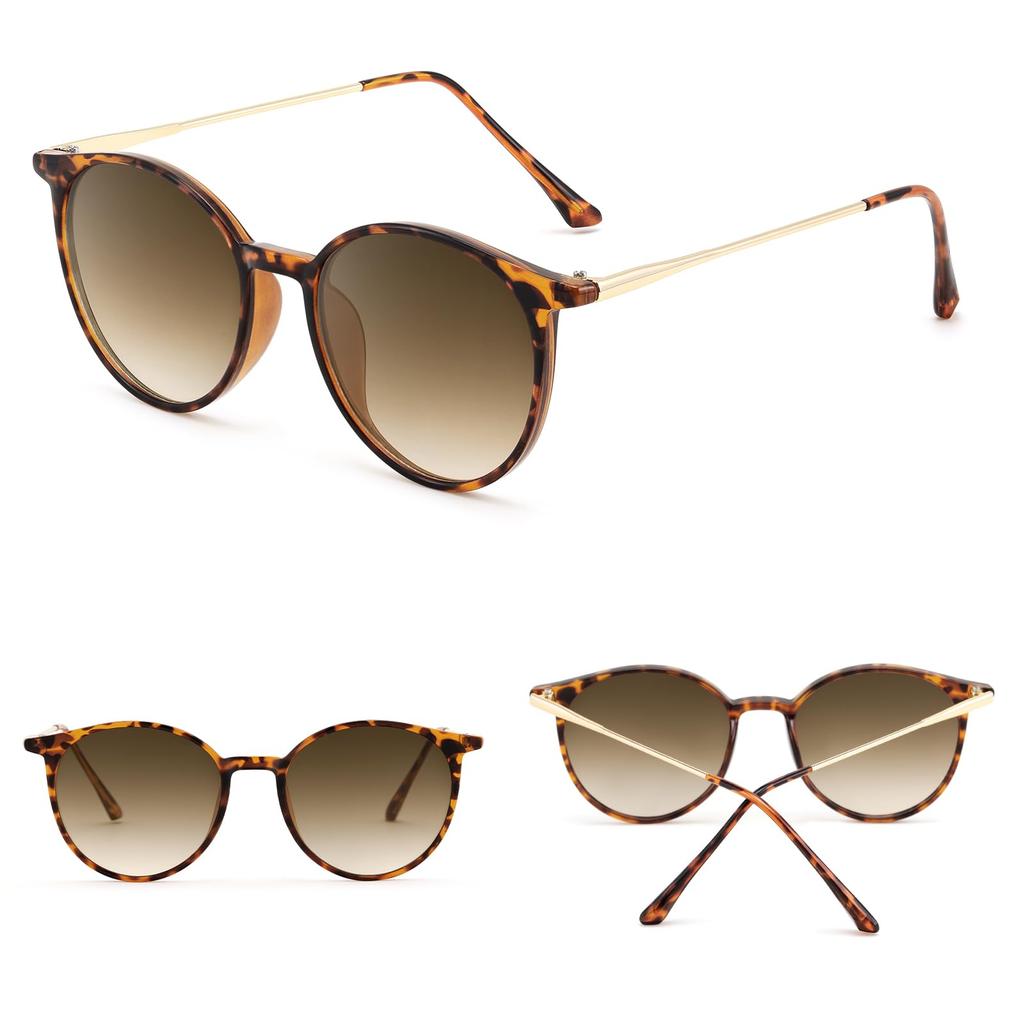 FEISEDY UV400 for and Boston B1157 Sunglasses, Protection, Round, Small, Stylish, Lightweight, Commuting, Travel, Driving, Men's Women's Style,