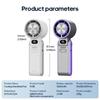 Outdoor Foldable Handheld Fan 1pcs Mini Cooling Rechargeable 3600mah Neck Digital Display Infinitely Adjustable Speed