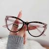 Retro Cat Eye Color-Changing Anti-Blue Light Glasses, Advanced Sense, Plain Face And Thin, Can Be Matched With Myopia Frame