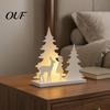 Unique Niche Gift Ideas Christmas Girl Reindeer Tabletop Decor, 3D Printed Fairy Tale Forest Silhouette Elegant Desktop Display Pieces with Tree, DIY
