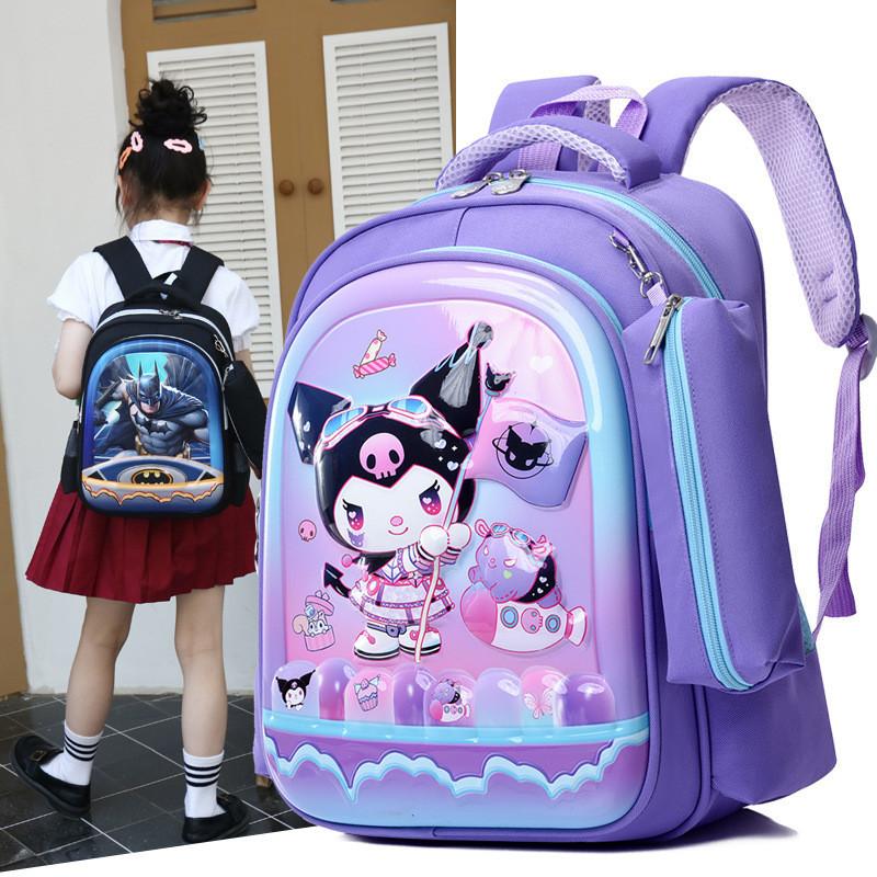 Trendy Kids Backpack Spiderman Kuromi Preschool Bag Cute Nylon Cartoon Design