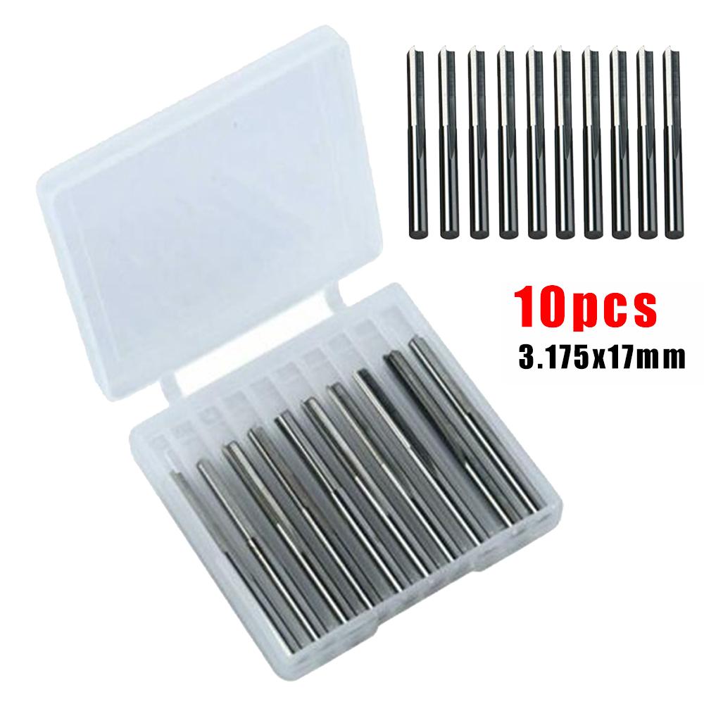 10pcs 2 Flutes Straight Slot CNC Router Bits with 18 Inch Shank for Milling Cutter Set Designed for CNC Machines