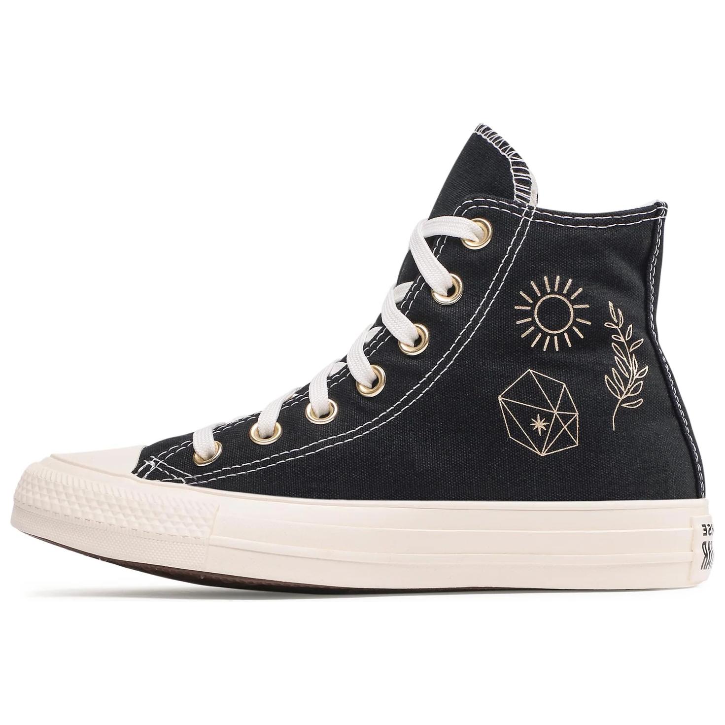 

Converse Chuck Taylor All Star High Golden Elements Женские кроссовки Черный Светло-Золотой Egret A02209C 41.5