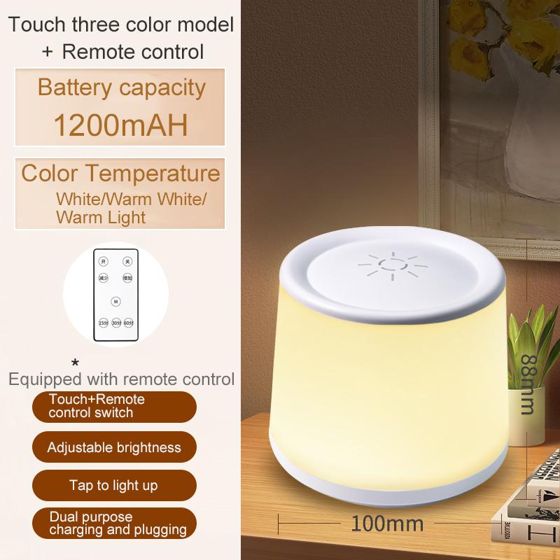 Dimming Touch Led Reading Lamp Timing Usb Rechargeable Night Light Bedroom Sleeping Lamp Portable Beside Room Decor Table Lamps