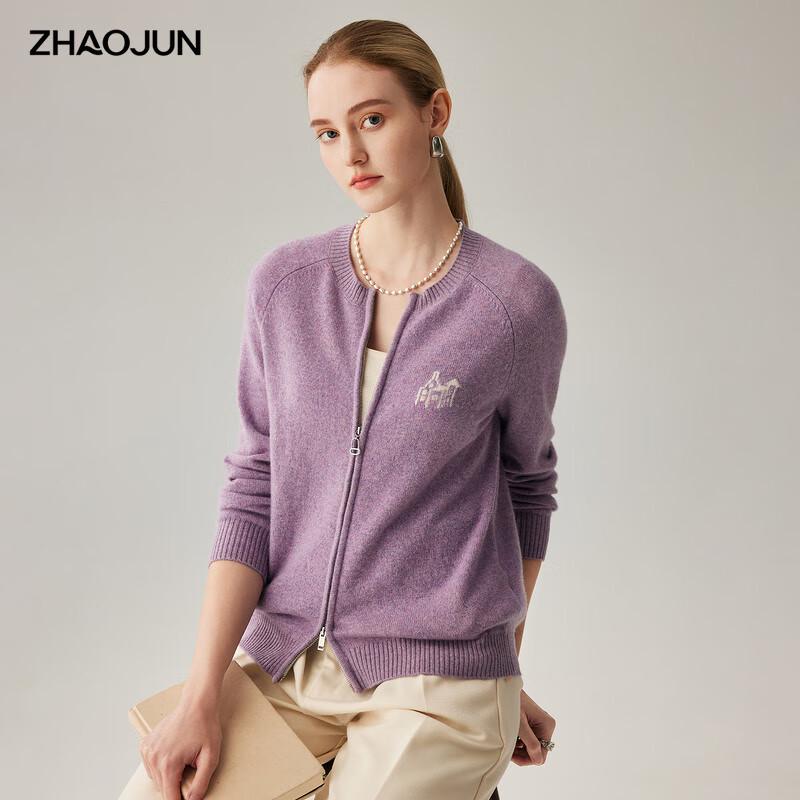

Zhaojun Women s Round Neck Zip Cashmere Cardigan XL