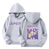 Kids' Long Sleeve Loose Pullover Letter Print Drawstring Hooded Sweatshirt