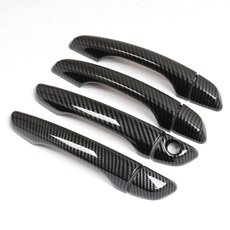 Chrome Carbon Fiber Car Door Handle Cover Trim Sticker For Peugeot Expert Traveller 2017 2018    Styling Accessories