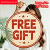 2D Flat, 1pc Large 30*30cm Round "FREE GIFT" Vintage Aluminium Sign, Retro Store Decor, Interesting Decoration of Studios, Warehouses, and Garages
