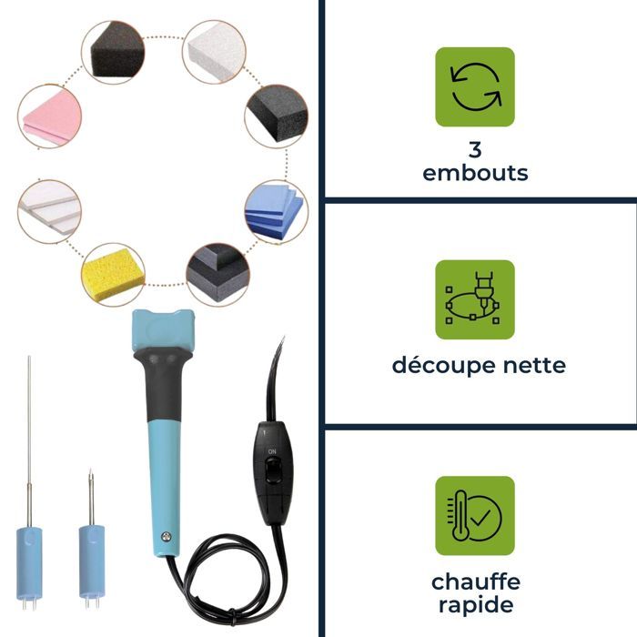 Découpeuse à fil chaud 3-en-1 - Velleman - 8W - 3 embouts interchangeables - Chauffe en 10 secondes - Filaire