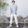 ANTA T Shirts Unisex Blue Gray Crew Neck Moderate Straight Fit 952228153-3