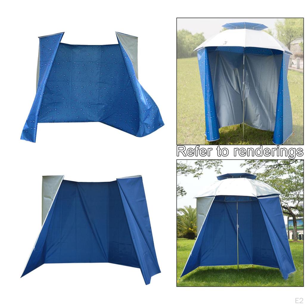 Cloth Outdoor Fishing Umbrella 4.8m Folding Short Beach Shelter Shade Apron Sun Windproof Awning