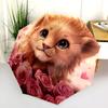 Lion and Rose pattern, automatic folding umbrella, portable and foldable design, 8 ribs, a Christmas or birthday gift.