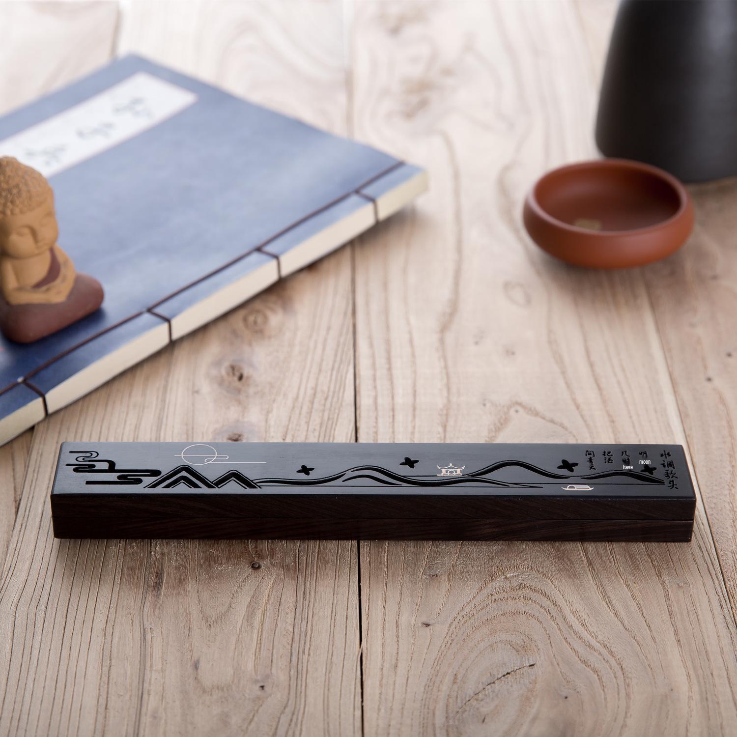 Classic Guqin-Inspired Solid Wood Incense Burner