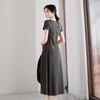 Waist slimming round neck short sleeved t-shirt dress for 2026 summer thin, fashionable and versatile casual mid to long length dress