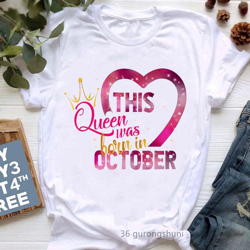 Stylish Queen Cartoon Women's Short Sleeve T-shirt - European & American Trend