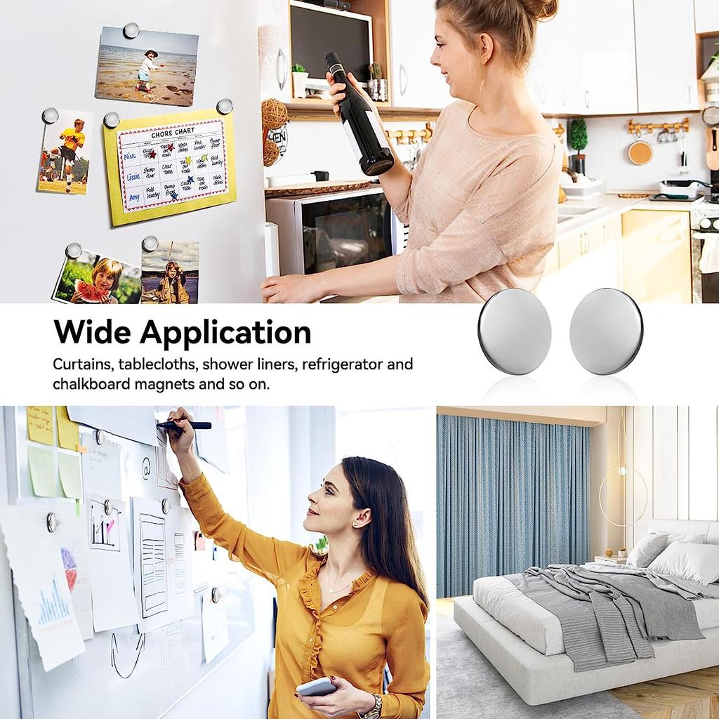 Magnetic Curtains Weights Clip Windproof Shower Curtain Liner Weights Reusable Fridge Tablecloth Curtains Drapery Magnet Button