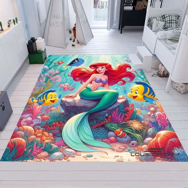 Cute Cartoon The Little Mermaid Ariel Princess Rug, Bedroom Playmat, Living Room Rug, Home Decor, Holiday Gift